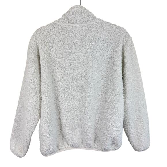 Patagonia Los Gatos White 1/4 Zip Mock Neck Sherpa Fleece Pullover Size L - Picture 2 of 6